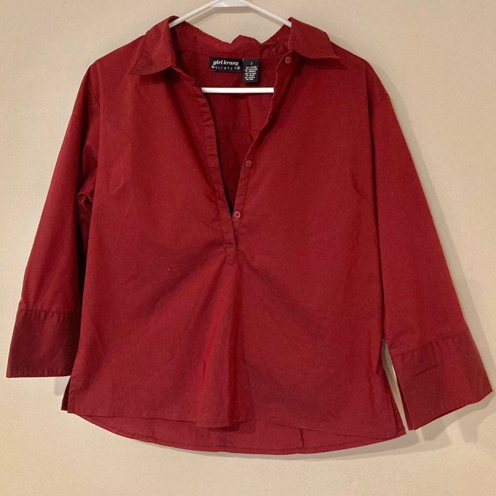 GIRL KRAZY maroon dress shirt